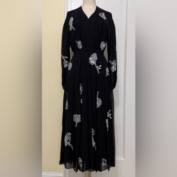 New- 3.1 Phillip Lim 
Deconstructed Floral Chiffon Long Dress - Picture 1 of 16